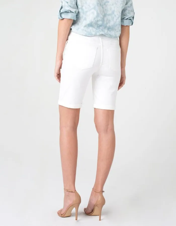 Shorts Women Liverpool Los Angeles Chloe Bermuda Rolled Cuff Stretch Bright White