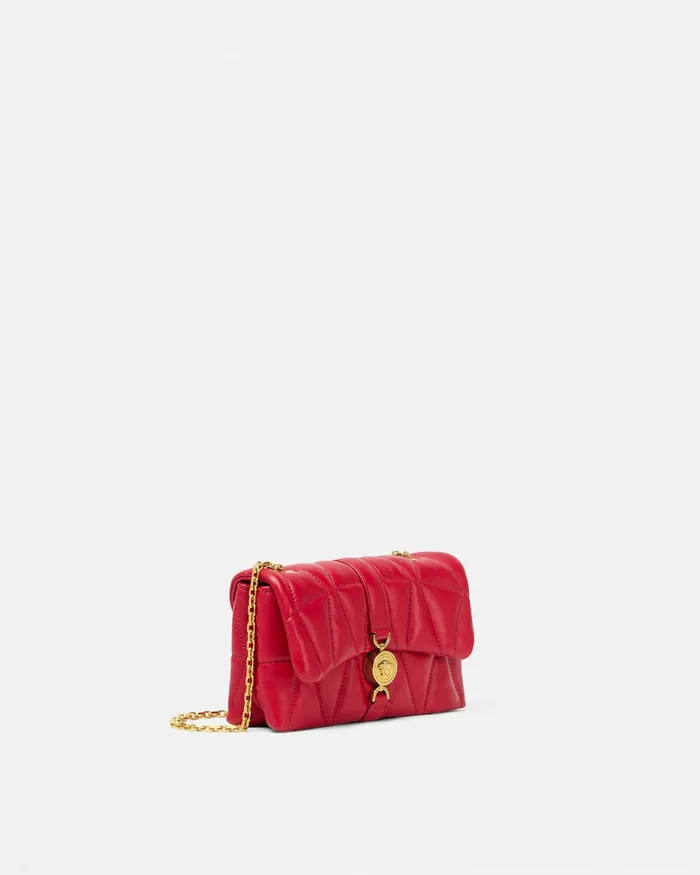 Shoulder and Crossbody Women Versace Kleio Quilted Mini Bag Red