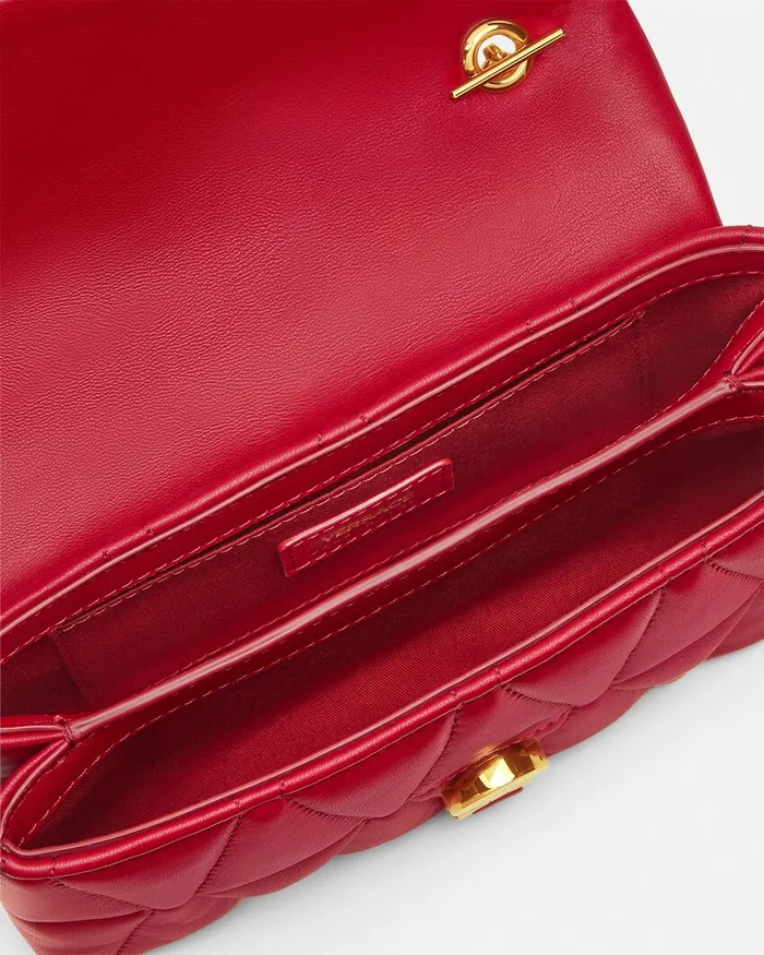 Shoulder and Crossbody Women Versace Kleio Quilted Mini Bag Red