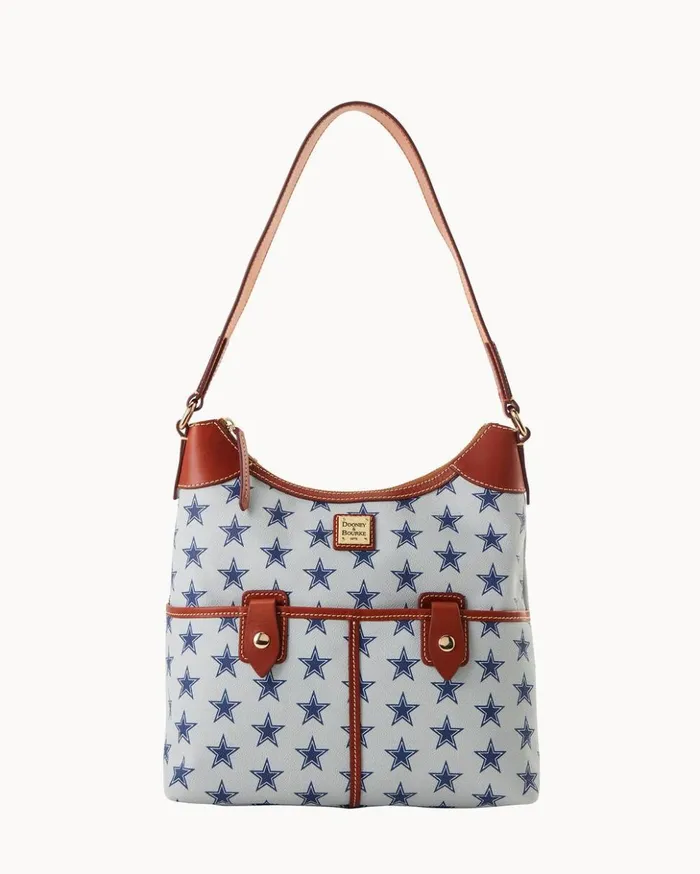 Shoulder Bags Women Dooney and Bourke NFL Cowboys Zip Hobo Cowboys