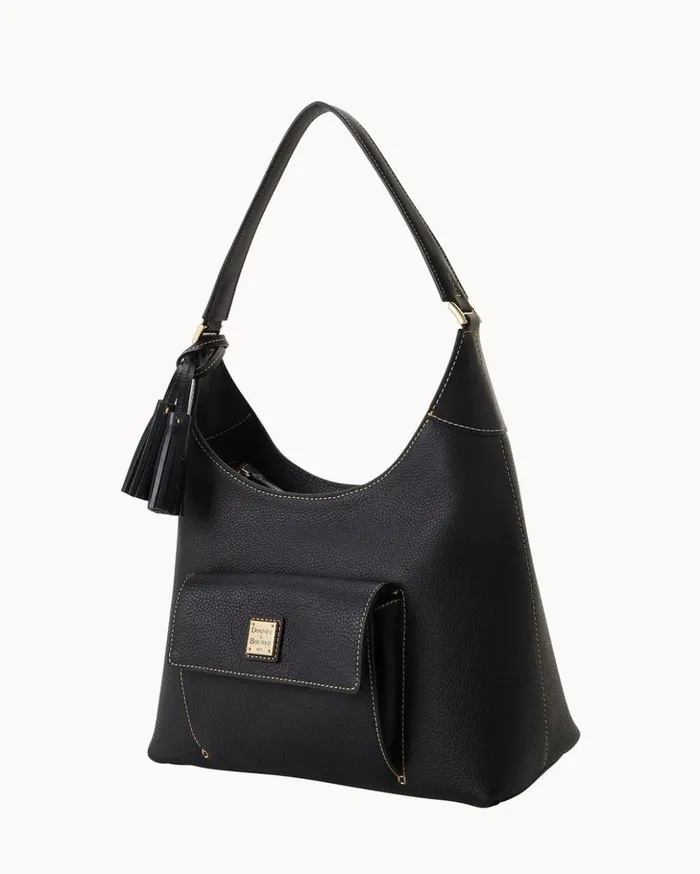 Shoulder Bags Women Dooney and Bourke Pebble Grain Hobo Black Black Shoulder Bags Women Dooney and Bourke Pebble Grain Hobo Black Black