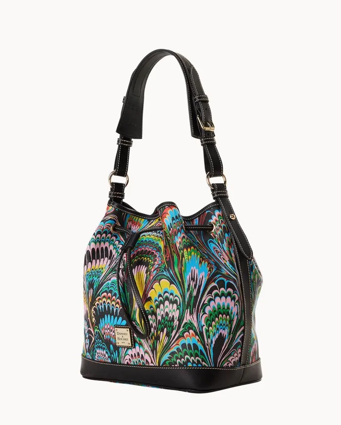 Shoulder Bags Women Dooney and Bourke Plumes Drawstring Black