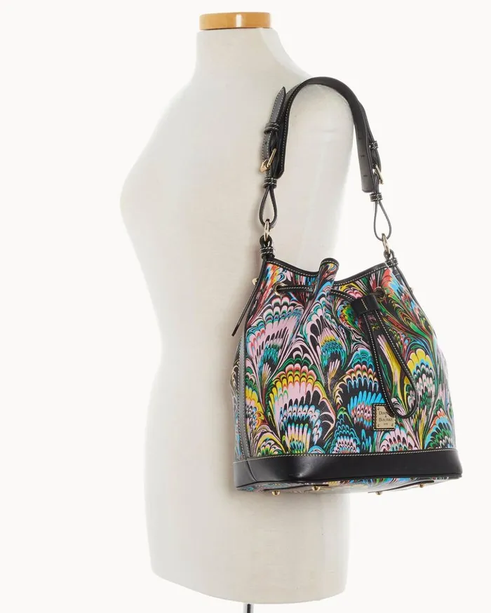 Shoulder Bags Women Dooney and Bourke Plumes Drawstring Black