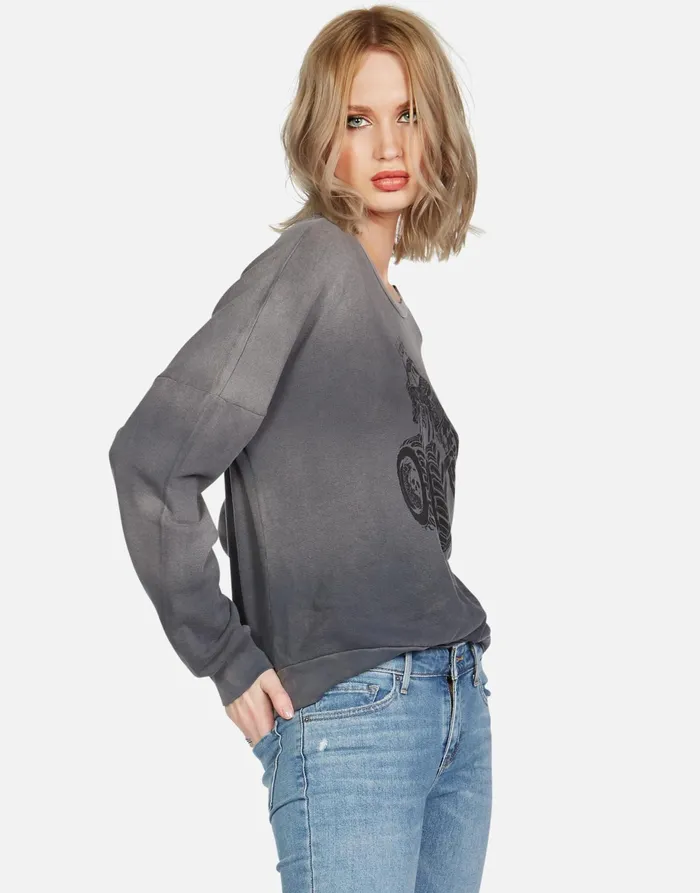 Sierra Monster Truck Faded Graphite Women039s Lauren Moshi Long Sleeve