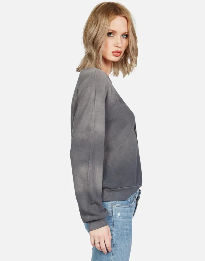 Sierra Monster Truck Faded Graphite Women039s Lauren Moshi Long Sleeve