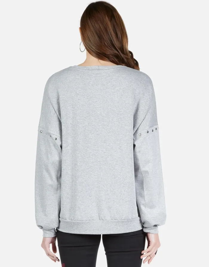 Sierra Skull Yin Yang Heather Grey Women039s Lauren Moshi Long Sleeve