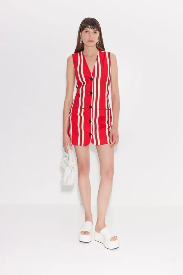 Simon Miller Carob Linen Mini Dress In Moroccan Spice Stripe Women Sets