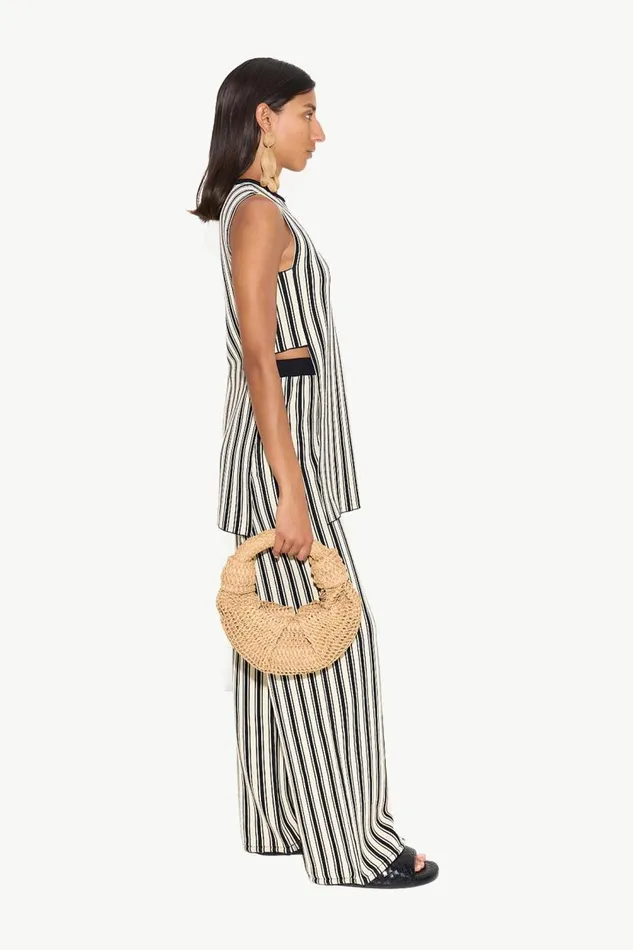 Simon Miller Knits By Canoga Top In BlackRice Flour Stripe Women Knitwear
