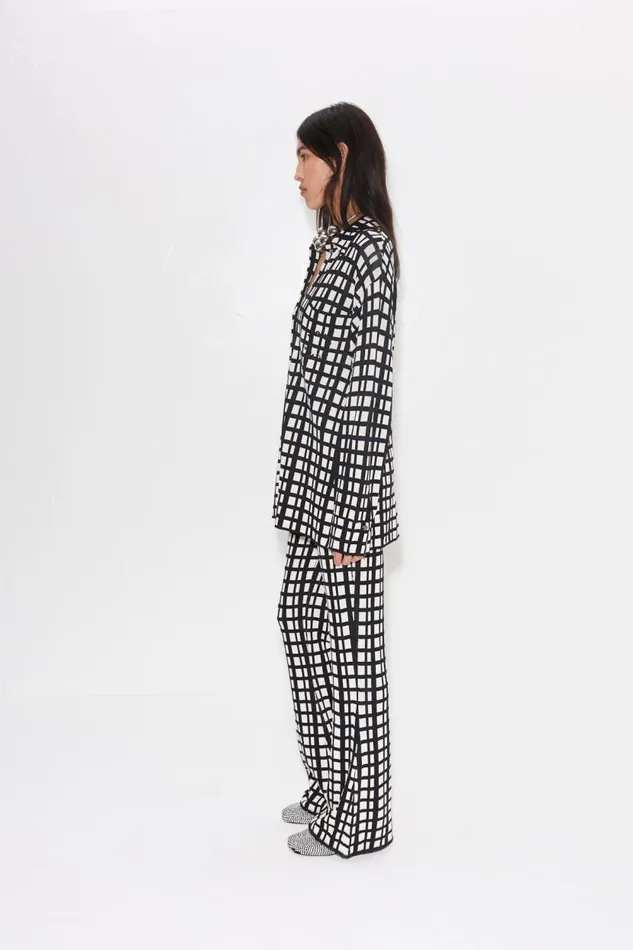 Simon Miller Knits By Whitsett Pant In Windowpane Women Bottoms Simon Miller Knits By Whitsett Pant In Windowpane Women Bottoms
