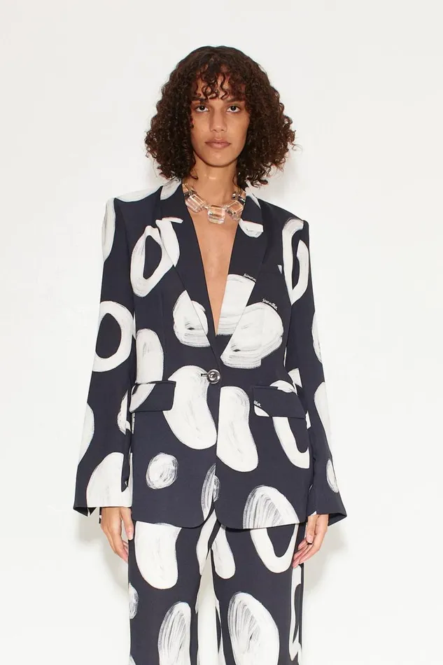 Simon Miller Lennox Crepe Jacket In Painted Dot Women Outerwear