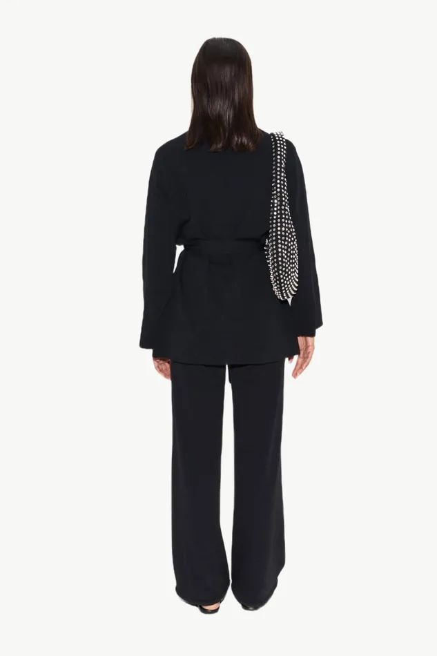 Simon Miller Max Belted Knit Cardigan In Black Women Tops Simon Miller Max Belted Knit Cardigan In Black Women Tops