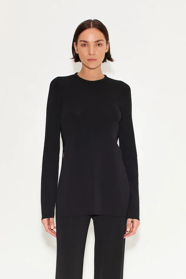 Simon Miller Simon Miller Knits By Canoga Long Sleeve Top In Black Women Tops