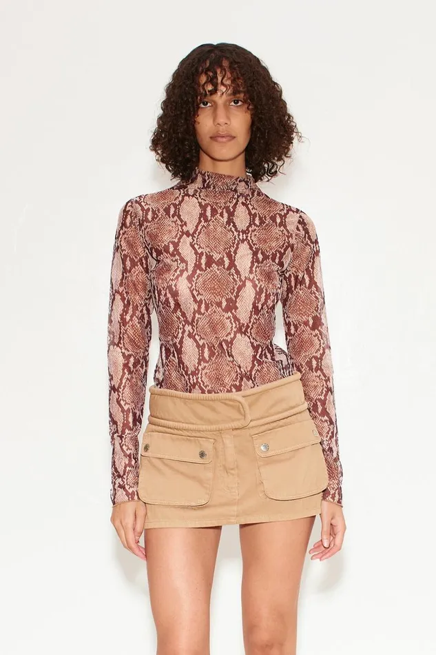 Simon Miller Simon Miller Wendel Mesh Top In Snake Print Women Tops