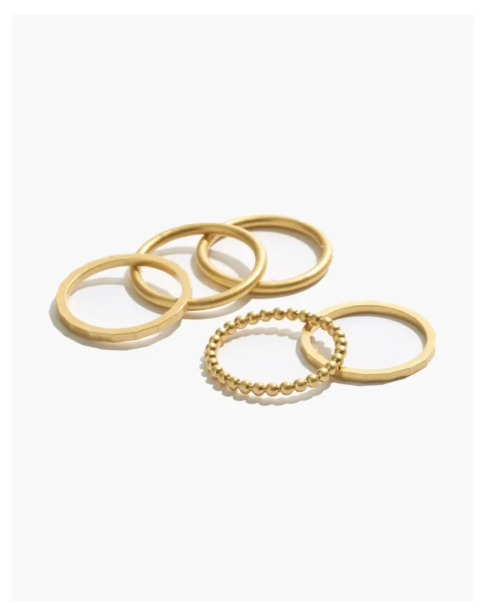 Simple Stacking Ring Set Vintage Gold Women Madewell Rings