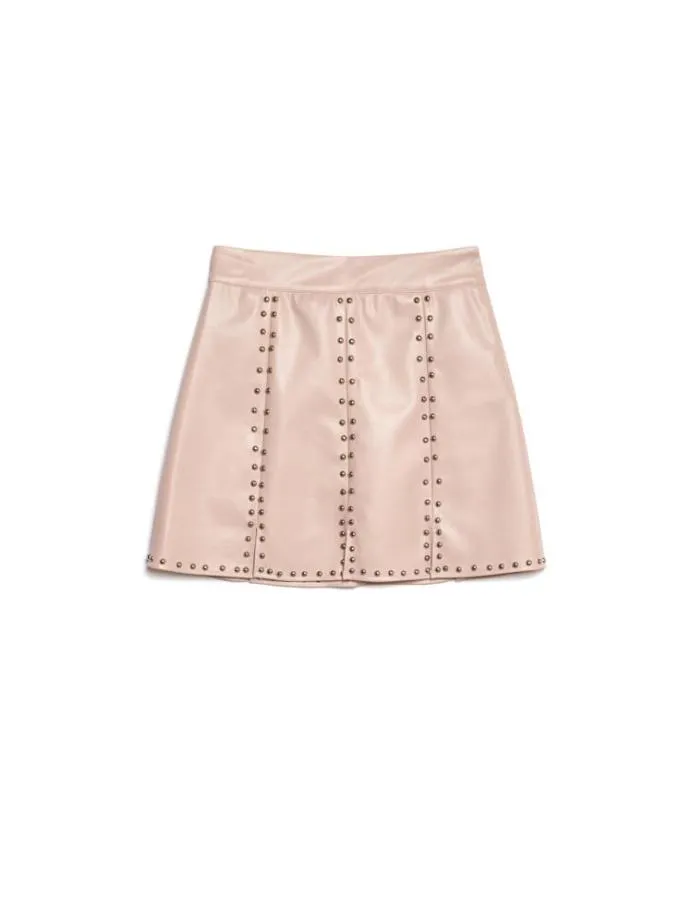 Sister Jane Bottoms Women Ghospell Avery PU Studded Skirt Nude Pink