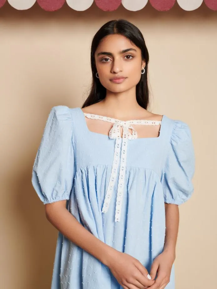 Sister Jane Dresses Women Barn Rose Mini Dress Baby Blue