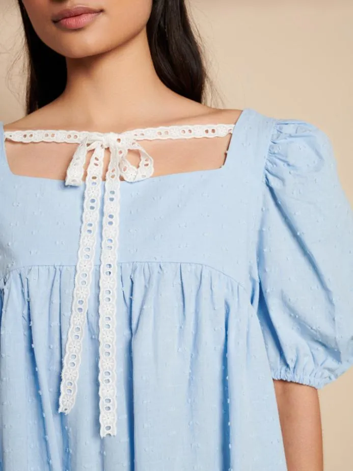 Sister Jane Dresses Women Barn Rose Mini Dress Baby Blue
