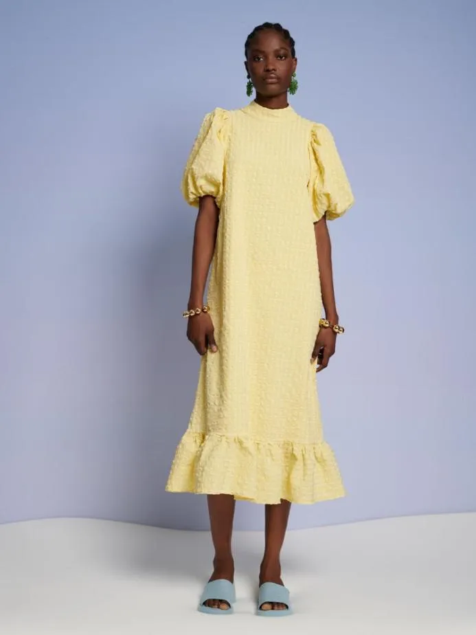 Sister Jane Dresses Women Ghospell Archer Check Midi Dress Cedrat Yellow