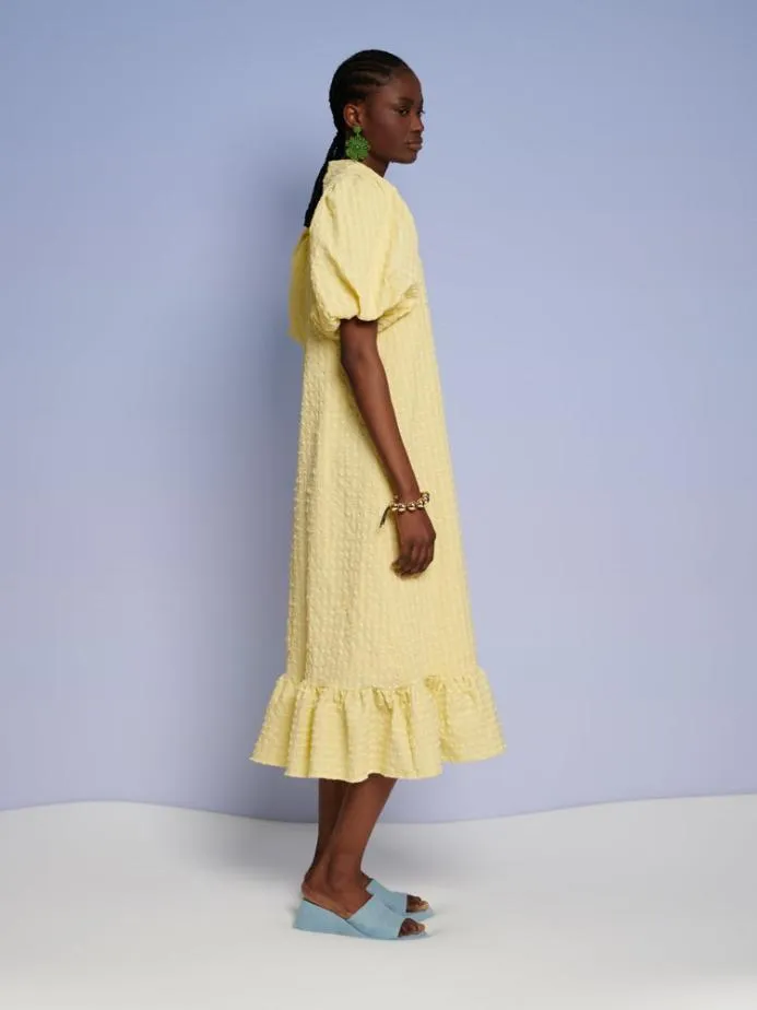 Sister Jane Dresses Women Ghospell Archer Check Midi Dress Cedrat Yellow