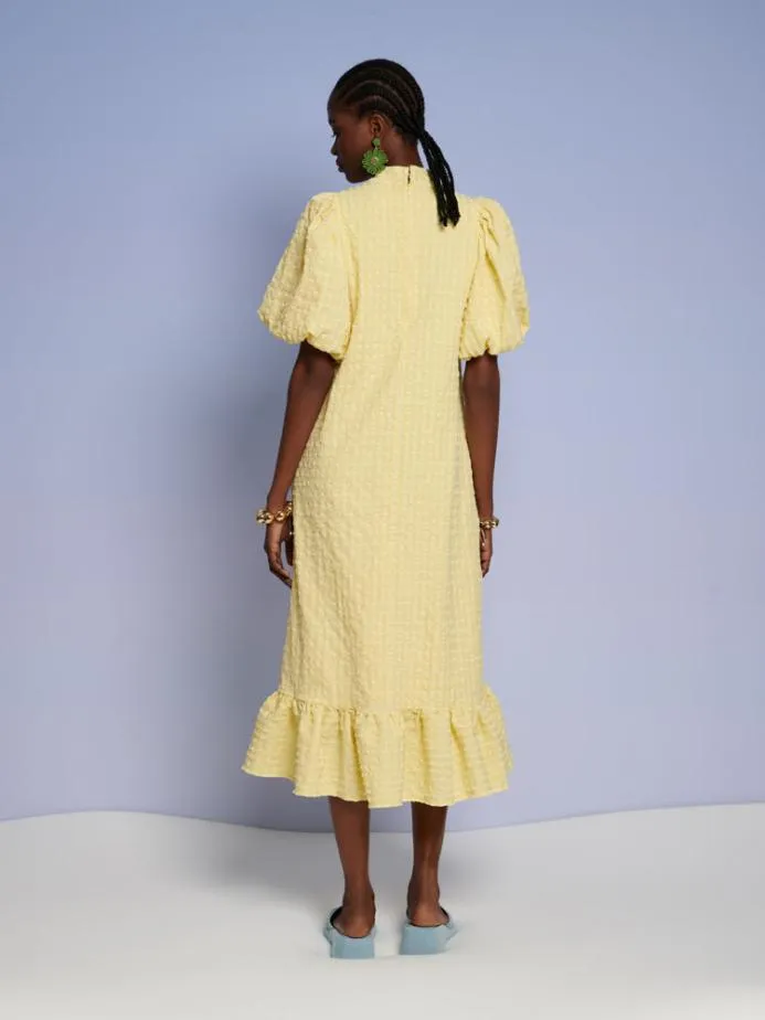 Sister Jane Dresses Women Ghospell Archer Check Midi Dress Cedrat Yellow