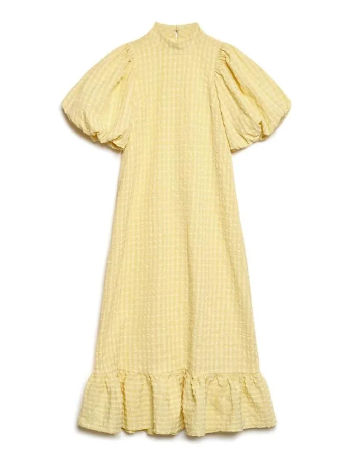 Sister Jane Dresses Women Ghospell Archer Check Midi Dress Cedrat Yellow