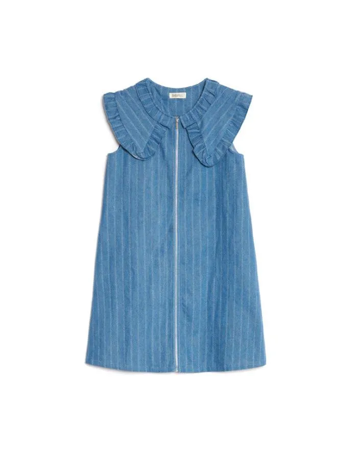 Sister Jane Dresses Women Ghospell Deborah Striped Denim Mini Dress Aegean Blue