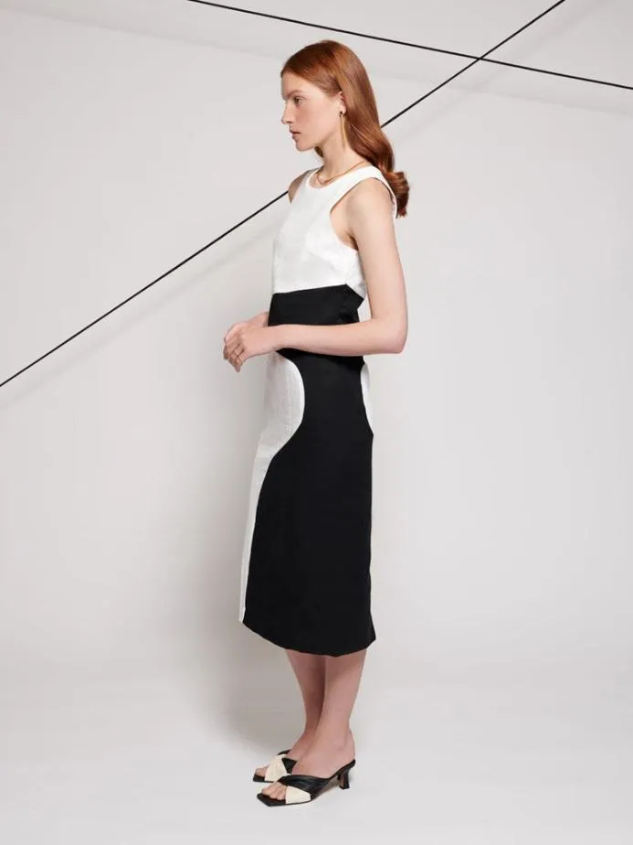 Sister Jane Dresses Women Ghospell Hayden Curved Midi Dress Black And White Sister Jane Dresses Women Ghospell Hayden Curved Midi Dress Black And White