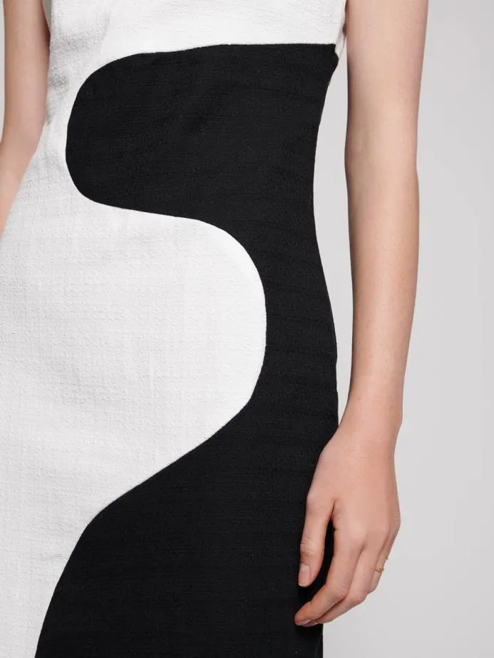Sister Jane Dresses Women Ghospell Hayden Curved Midi Dress Black And White Sister Jane Dresses Women Ghospell Hayden Curved Midi Dress Black And White