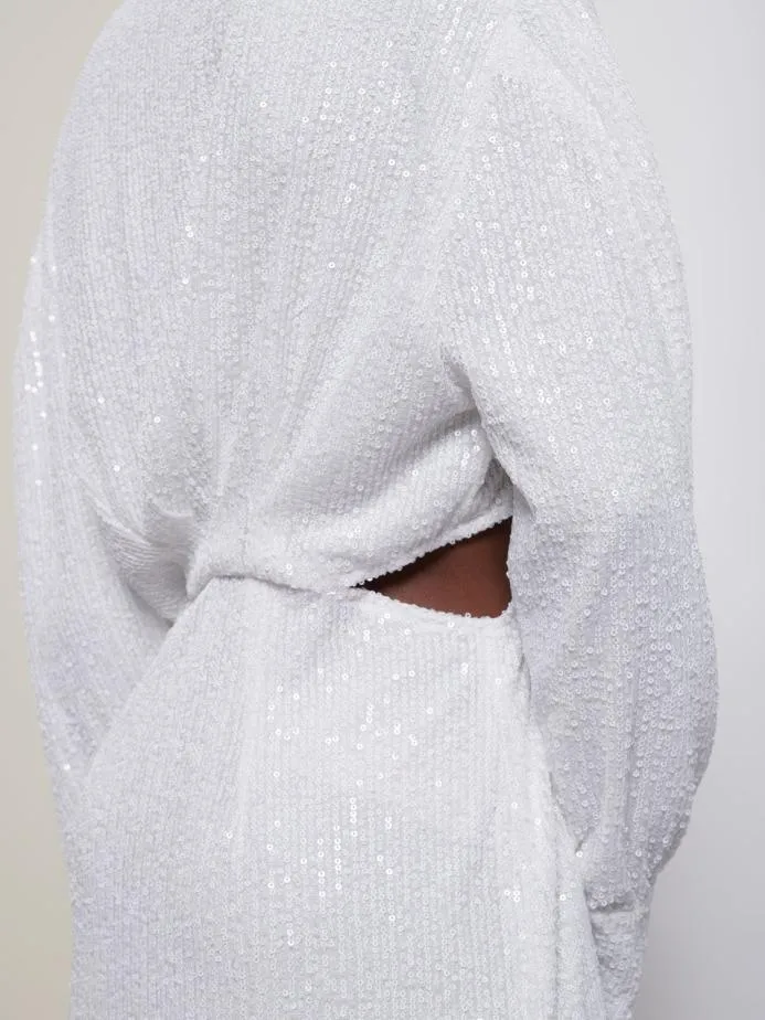 Sister Jane Dresses Women Ghospell Paloma Sequin Shirt Dress Brillant White Sister Jane Dresses Women Ghospell Paloma Sequin Shirt Dress Brillant White