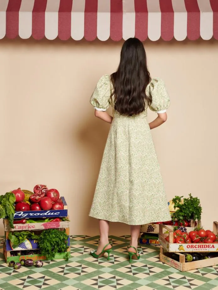 Sister Jane Dresses Women Vine Jacquard Midi Dress Ditsy Floral Pink Sister Jane Dresses Women Vine Jacquard Midi Dress Ditsy Floral Pink