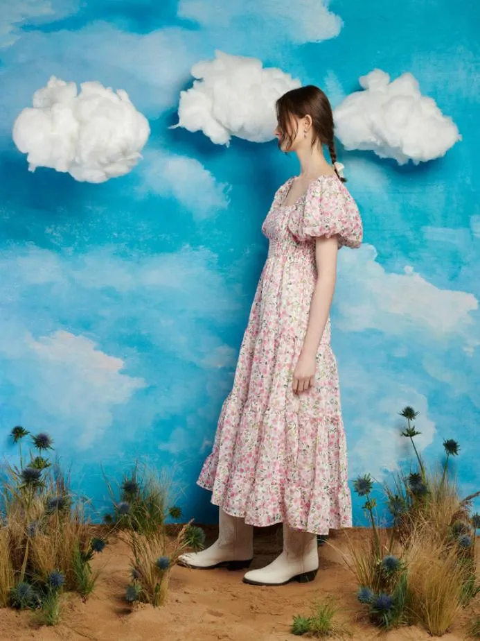 Sister Jane Dresses Women Wild Hearts Midi Dress White Floral Pink Sister Jane Dresses Women Wild Hearts Midi Dress White Floral Pink