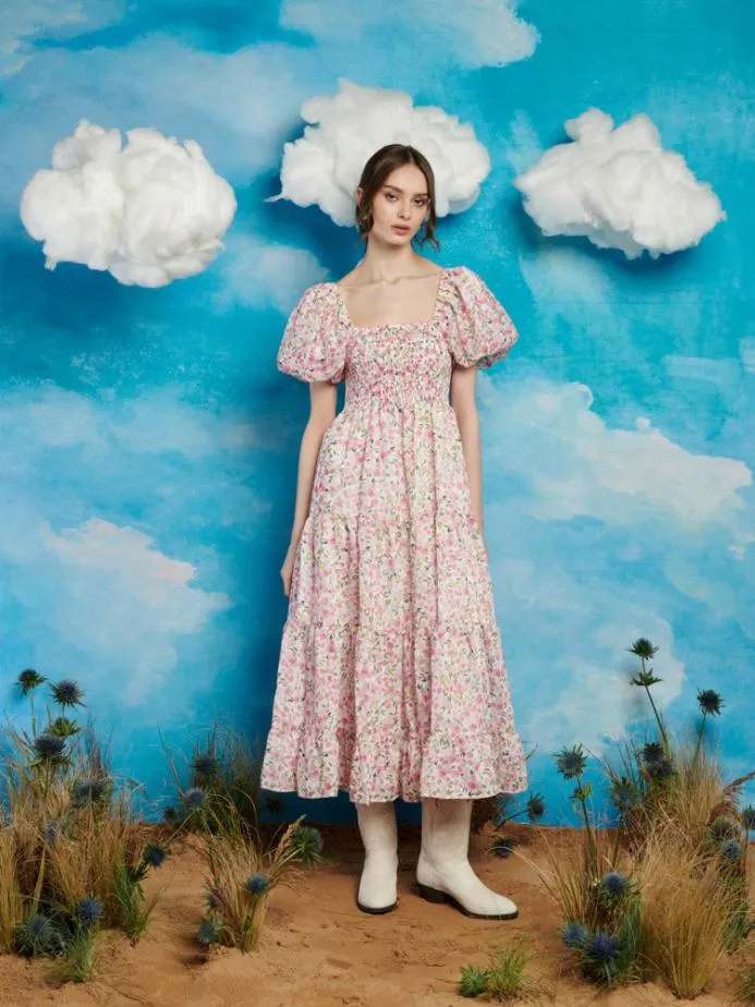 Sister Jane Dresses Women Wild Hearts Midi Dress White Floral Pink Sister Jane Dresses Women Wild Hearts Midi Dress White Floral Pink