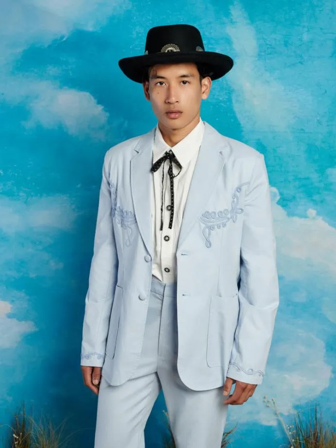 Sister Jane Jackets Men Albert Cording Single Breasted Blazer Pastel Blue