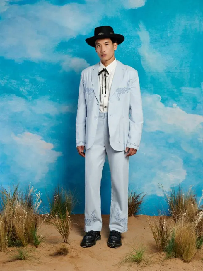 Sister Jane Jackets Men Albert Cording Single Breasted Blazer Pastel Blue