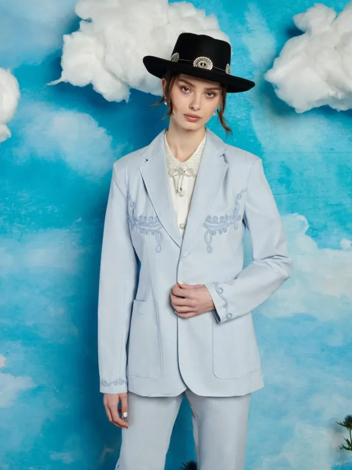 Sister Jane Jackets Men Albert Cording Single Breasted Blazer Pastel Blue