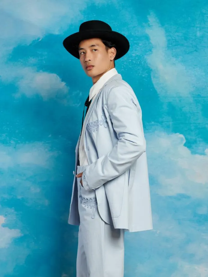 Sister Jane Jackets Men Albert Cording Single Breasted Blazer Pastel Blue