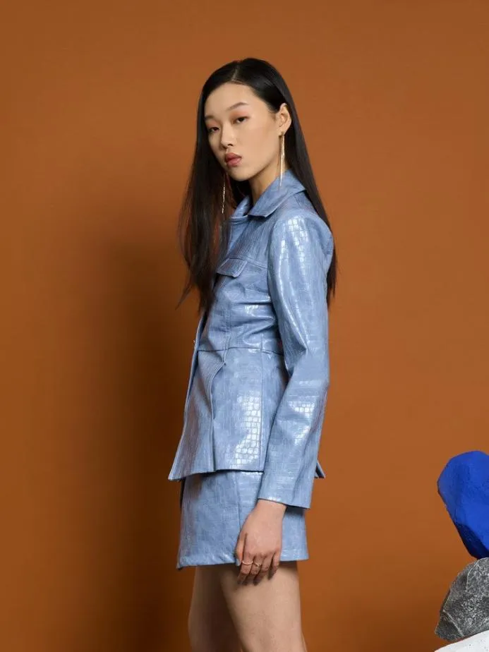 Sister Jane Jackets Women Ghospell Nix PU Jacket Stone Blue