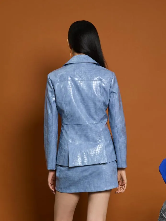 Sister Jane Jackets Women Ghospell Nix PU Jacket Stone Blue