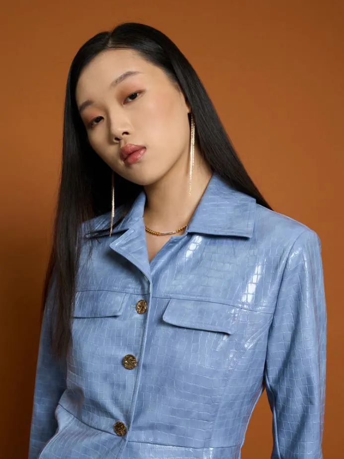 Sister Jane Jackets Women Ghospell Nix PU Jacket Stone Blue