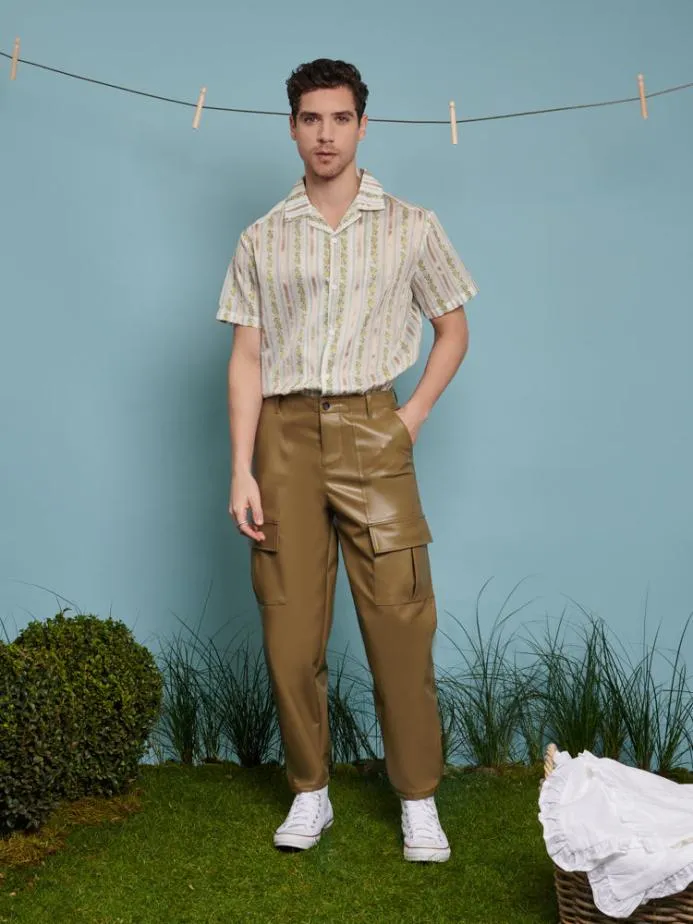 Sister Jane Shirts Men Ezra Revere Collar Shirt Ivory Gold