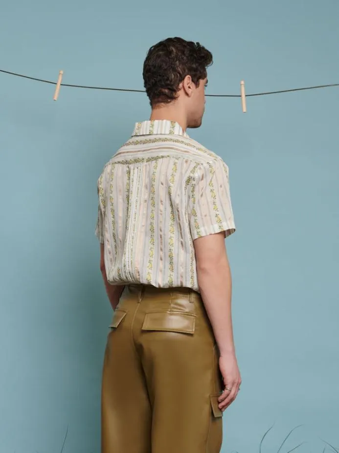 Sister Jane Shirts Men Ezra Revere Collar Shirt Ivory Gold