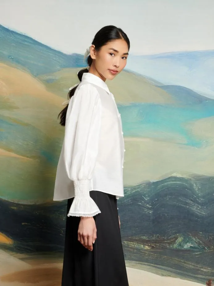 Sister Jane Tops Women DREAM Desert Hearts Blouse Pearl White