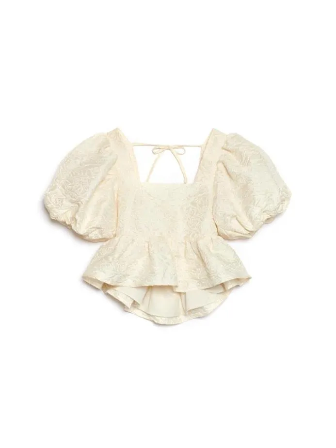 Sister Jane Tops Women DREAM French Rose Jacquard Top Ivory
