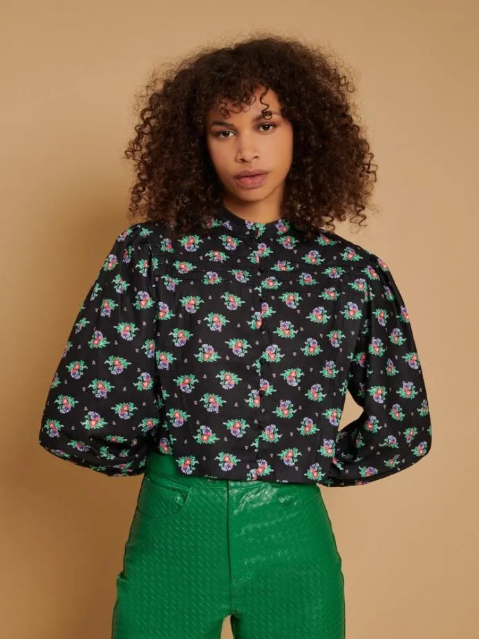 Sister Jane Tops Women Ghospell Lois Floral Top BlackWhiteGreen White
