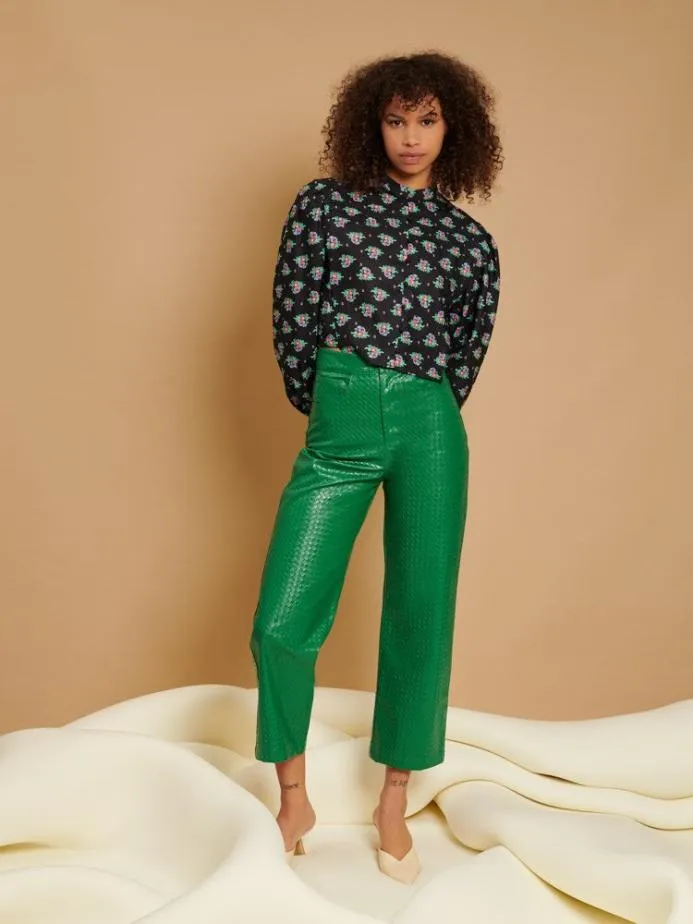 Sister Jane Tops Women Ghospell Lois Floral Top BlackWhiteGreen White Sister Jane Tops Women Ghospell Lois Floral Top BlackWhiteGreen White