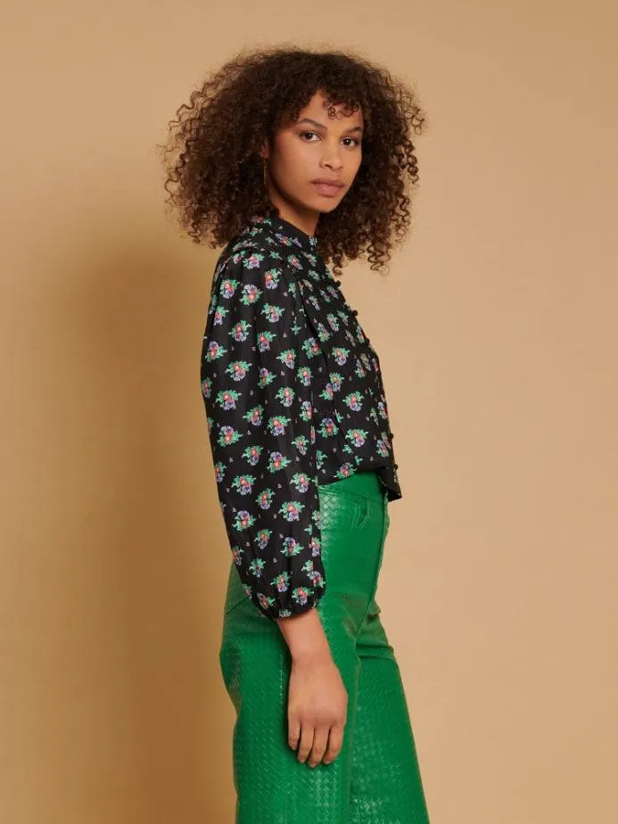 Sister Jane Tops Women Ghospell Lois Floral Top BlackWhiteGreen White Sister Jane Tops Women Ghospell Lois Floral Top BlackWhiteGreen White