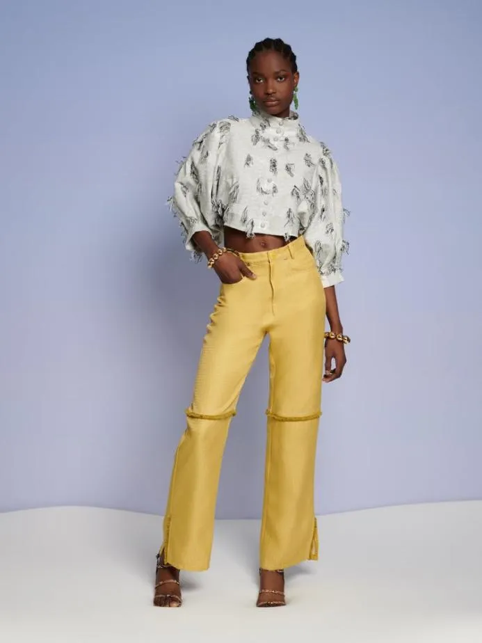 Sister Jane Tops Women Ghospell Lulu Fray Cropped Shirt Dusty White Sister Jane Tops Women Ghospell Lulu Fray Cropped Shirt Dusty White
