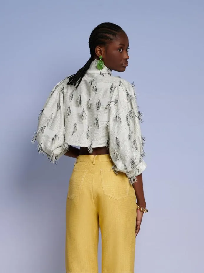Sister Jane Tops Women Ghospell Lulu Fray Cropped Shirt Dusty White Sister Jane Tops Women Ghospell Lulu Fray Cropped Shirt Dusty White