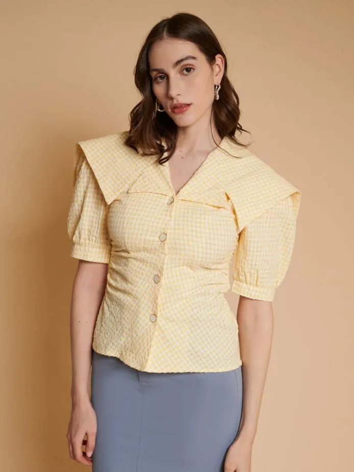 Sister Jane Tops Women Ghospell Una Gingham Shirt Portofino Yellow