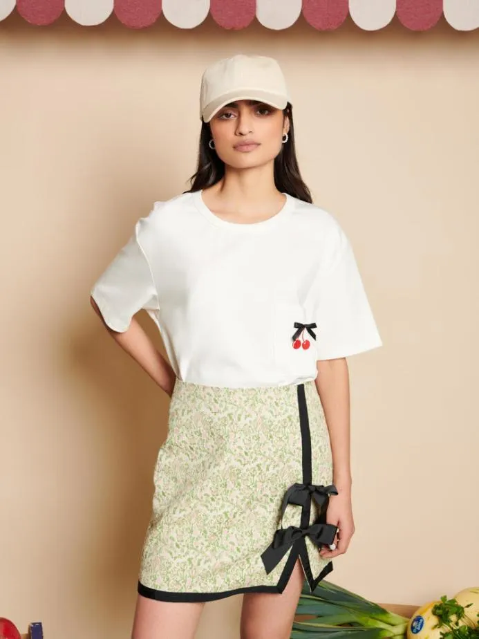 Sister Jane Tops Women Rory Cherry Embroidery Shirt Snow White